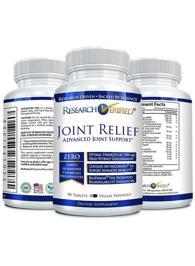 Research Verified Joint Support - Glucosamine, MSM, Turmeric, Boswellia, BioPerine - Vegan - 270 Capsules - 3 Month Supply - Image 2