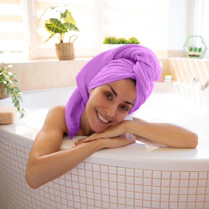 KAHAF COLLECTION Pack of 6 Bath Towels 27 x 54 Inches, 100% Cotton, Larger & Lighter Weight, Quicker to Dry, Super Soft and Absorbent, Perfect for Bathroom (Light Purple, Pack of 6 (27''x54'')) - Image 5