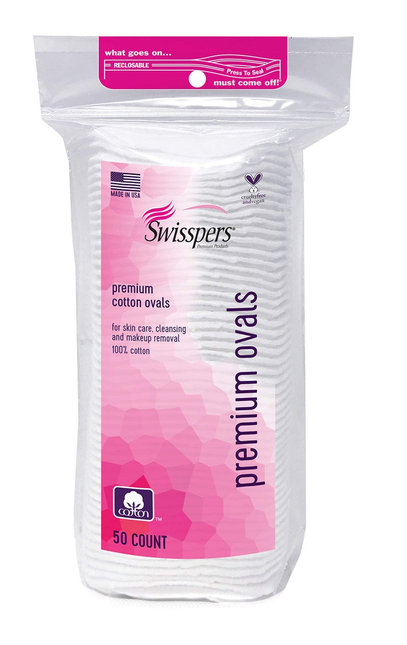 Swisspers Premium 100 Percent Cotton Ovals, Reclosable Bags, 50 Count Bags, 2 Pack (100 Count Total) - Image 5