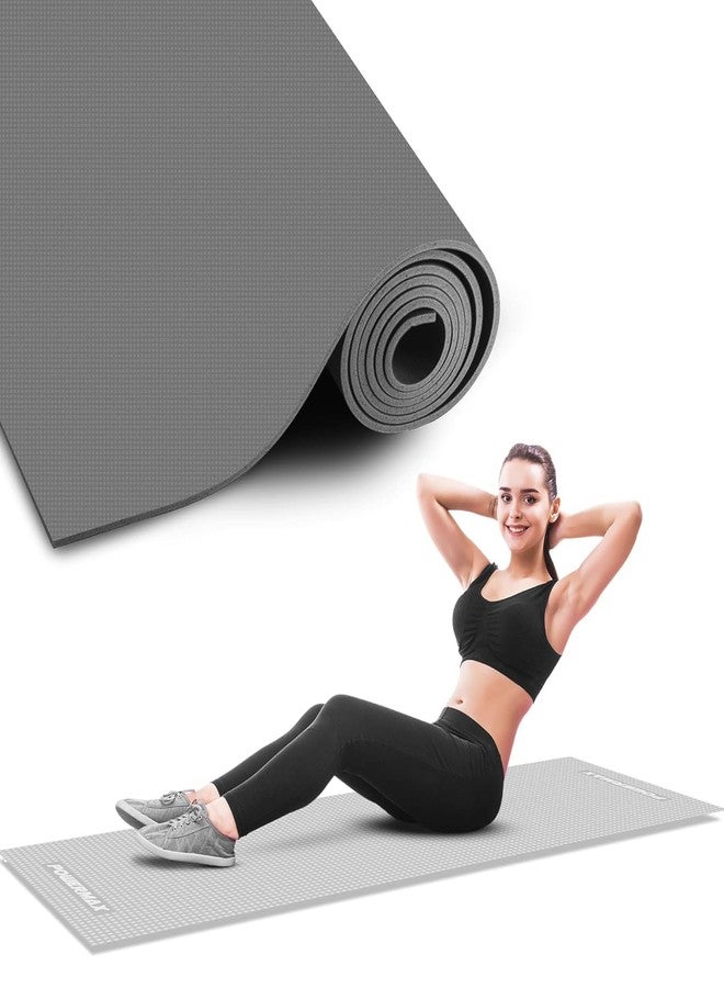 Peeplvalue Yoga Mat,Anti-Slip Yoga mat for Gym Workout and Flooring Exercise Long Size. 4 mm Yoga Mat for Men & Women Fitness, Multicolour (Grey) - Image 4