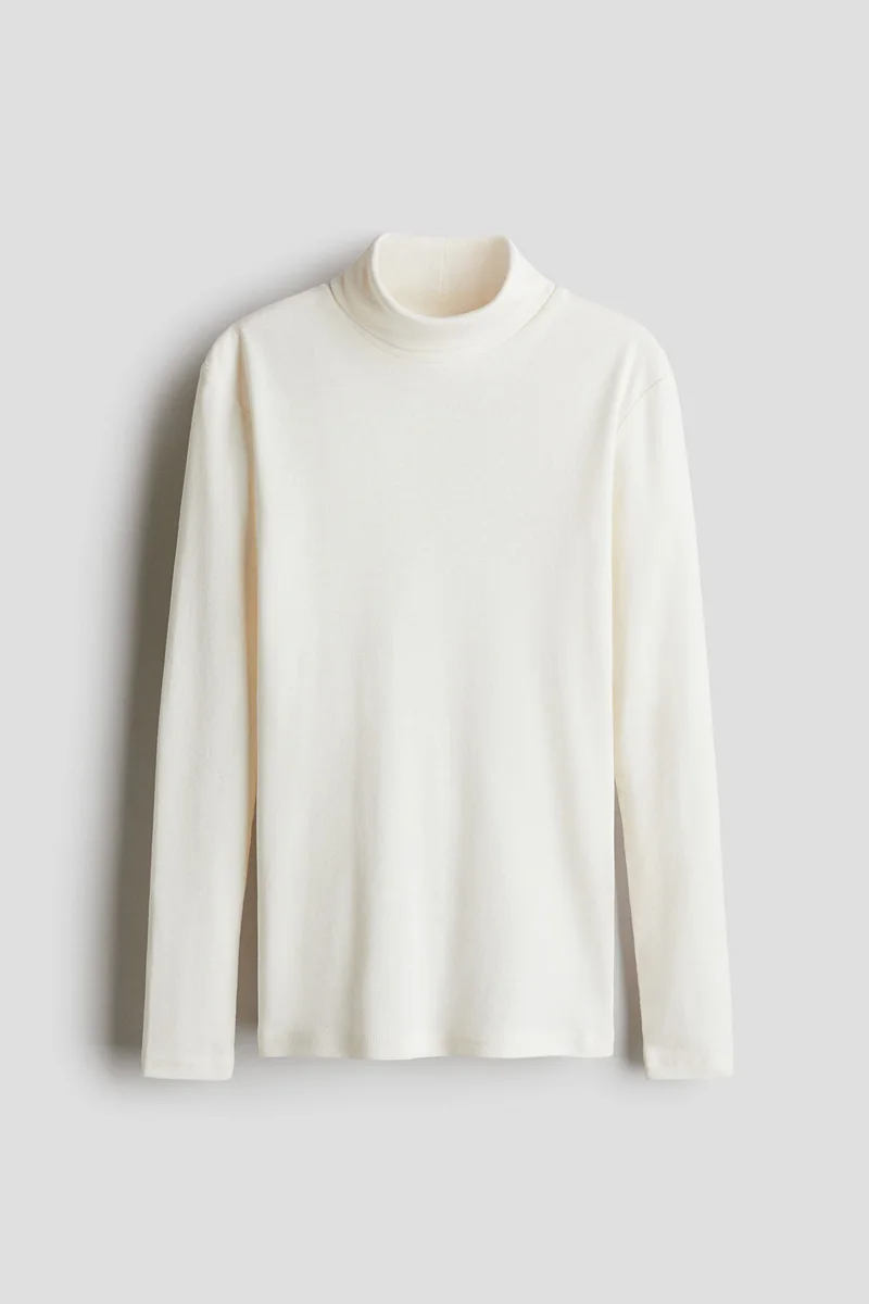 اتش اند ام Cotton Polo-Neck Top