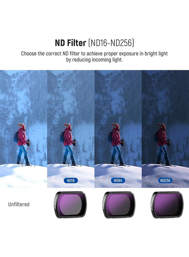 NEEWER HD CPL ND16 ND64 ND256 Filter Kit Compatible with DJI OSMO Pocket 3 Creator Combo Accessories Magnetic Action Camera Neutral Density Polarising Filter Optical Glass Aluminum Frame - Image 5