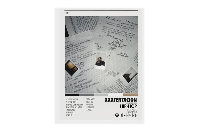 BLINKART BLINKART XXXTENTACTION 17 Music Album Songs Hanging Wall Art Work Photo Frames 13x10 inch Decor For Home Bedroom Living Room Aesthetics Spotify Song Link QR Code With Your Photo Frame  - Image 3