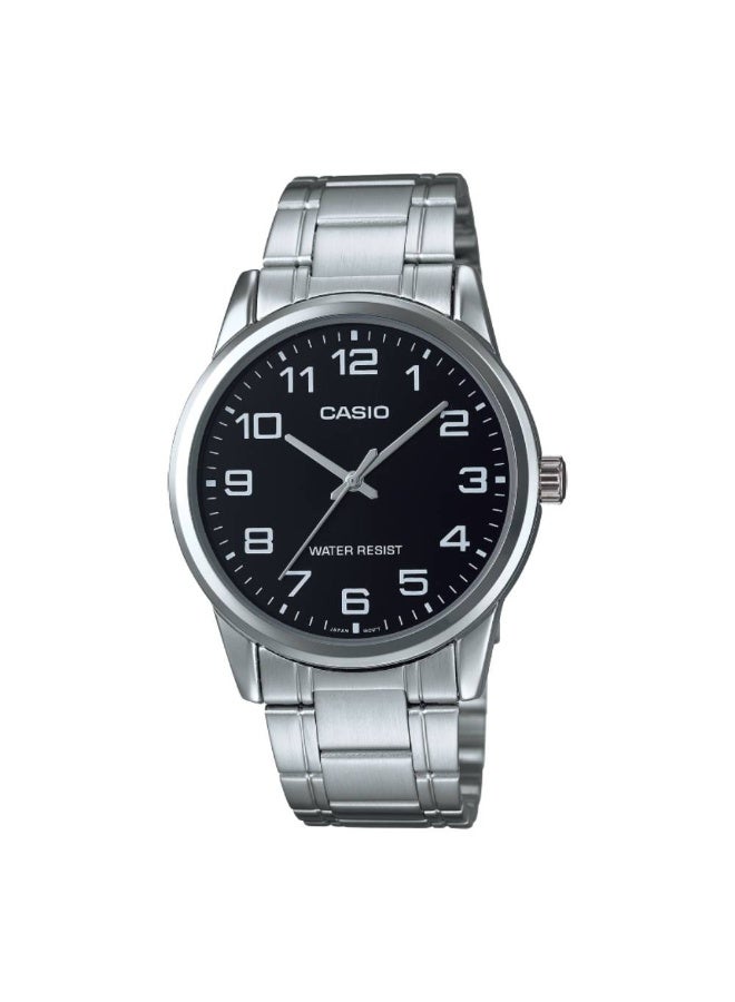 CASIO Couple Watches Set MTP-V001D-1B & LTP-V001D-1B Stainless Steel Black Dial Quartz – For Men & Women - Image 2