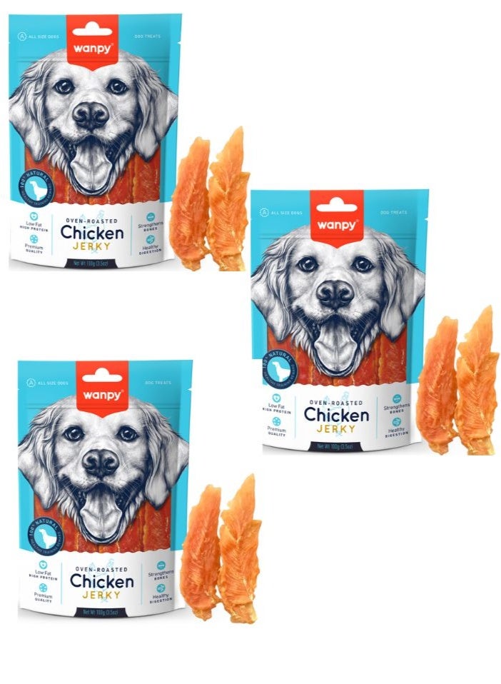 Wanpy 3pcs Wanpy Chicken Jerky 100g 