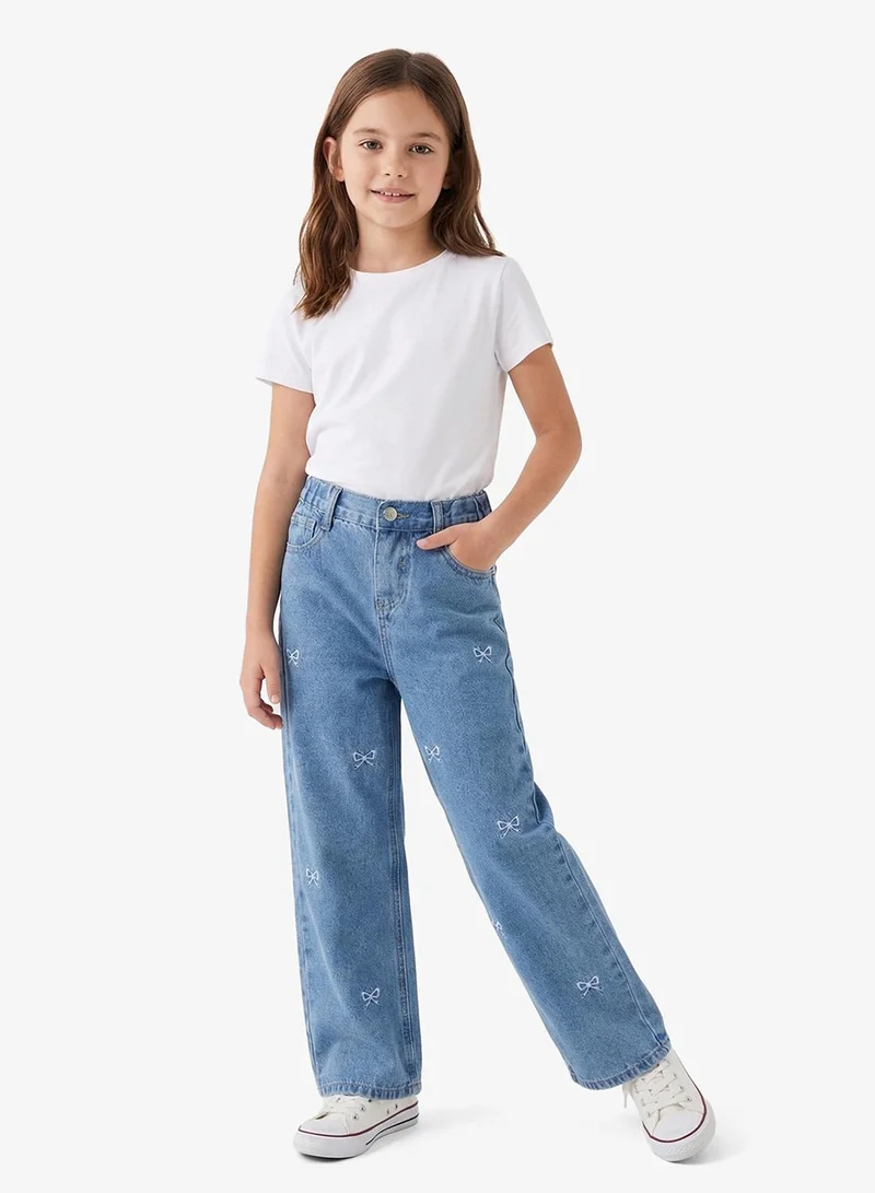 بنياتا جينز واسع الساق