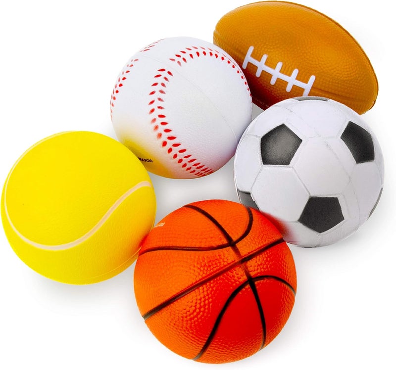 BOLEY Boley Sports Ball Set  5 Pack Mini Soccer Ball Football Basketball Baseball and Tennis Ball  Soft Safe Durable and KidFriendly Playground Balls for Indoor and Outdoor Play  Ages 3 and Up - Image 1