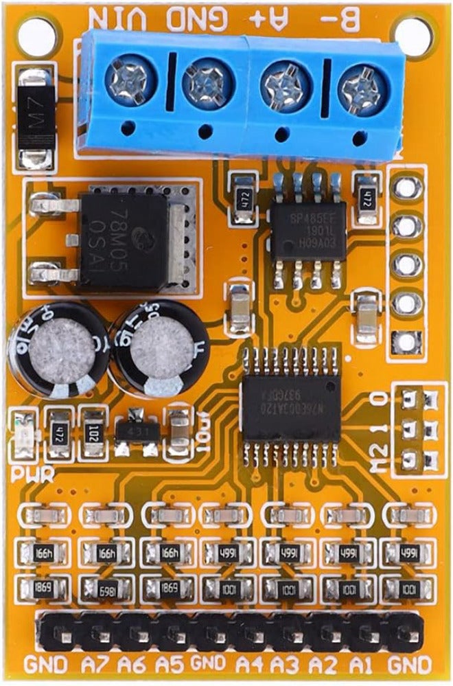 7 Channel RS485 Voltage Analog Collector ADC Modbus RTU 03 06 Function Code, Analog Voltage Sampler for voltage measurement range 0 5V, with computer serial super port input, - Image 4
