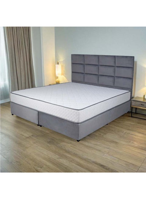 Plushify Upholstered Bed 203 X 120 Twin Size Grey Color, Mattress Size-200x120cm (Mattress sold separately)