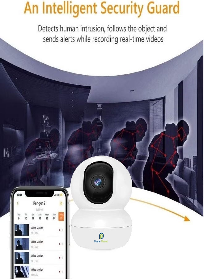 Phone Planet Three 3 megapixel Smart Home Security surveillance cameras the ideal choice for effective surveillance with modern technology and advanced security features 360 degree angle SD card two way audio and night vision - Image 3