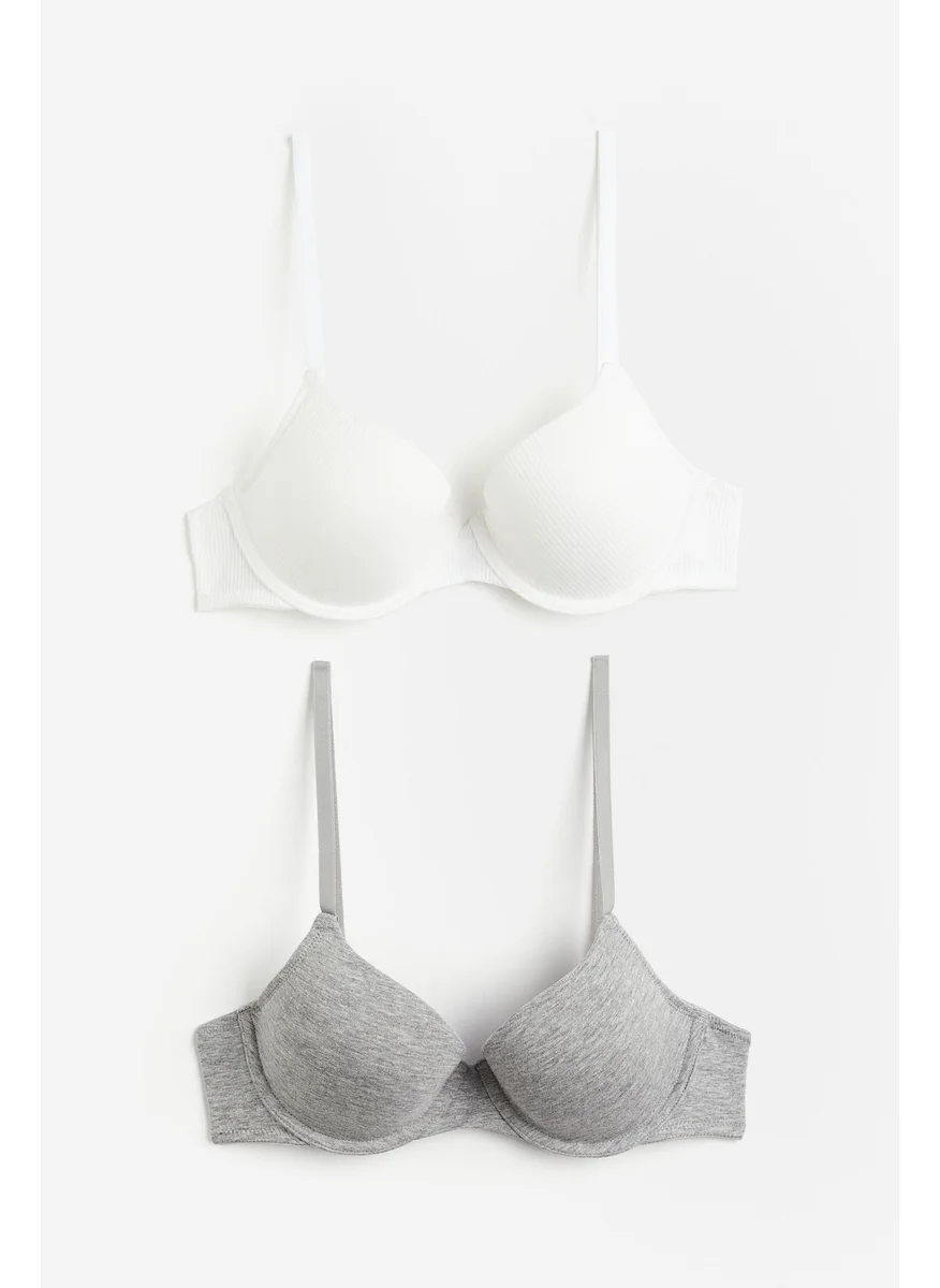 H&M 2-Pack Padded Cotton T-Shirt Bras