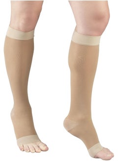 Truform Truform Sheer Compression Stockings, 15-20 mmHg, Women's Knee High Length, Open Toe, 20 Denier, Nude, Small  - Image 4