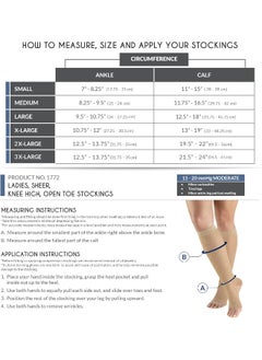 Truform Truform Sheer Compression Stockings, 15-20 mmHg, Women's Knee High Length, Open Toe, 20 Denier, Nude, Small  - Image 2