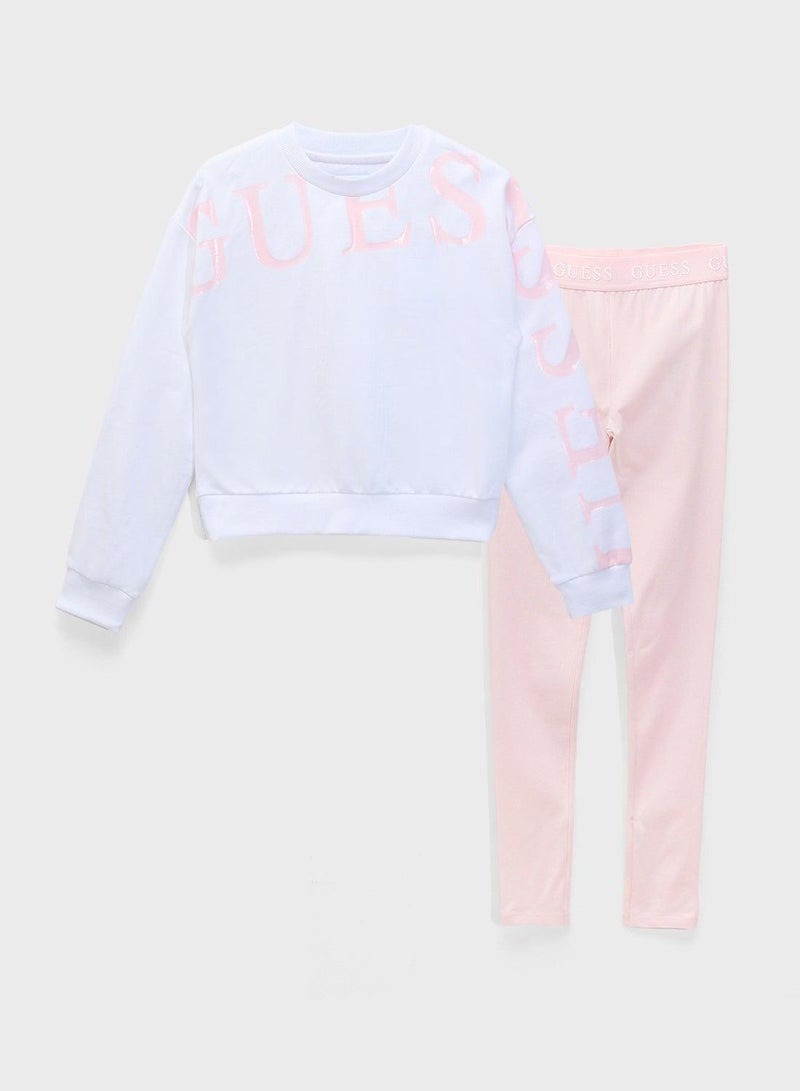 GUESS Youth Crew Neck Top And Leggings Set - Image 2