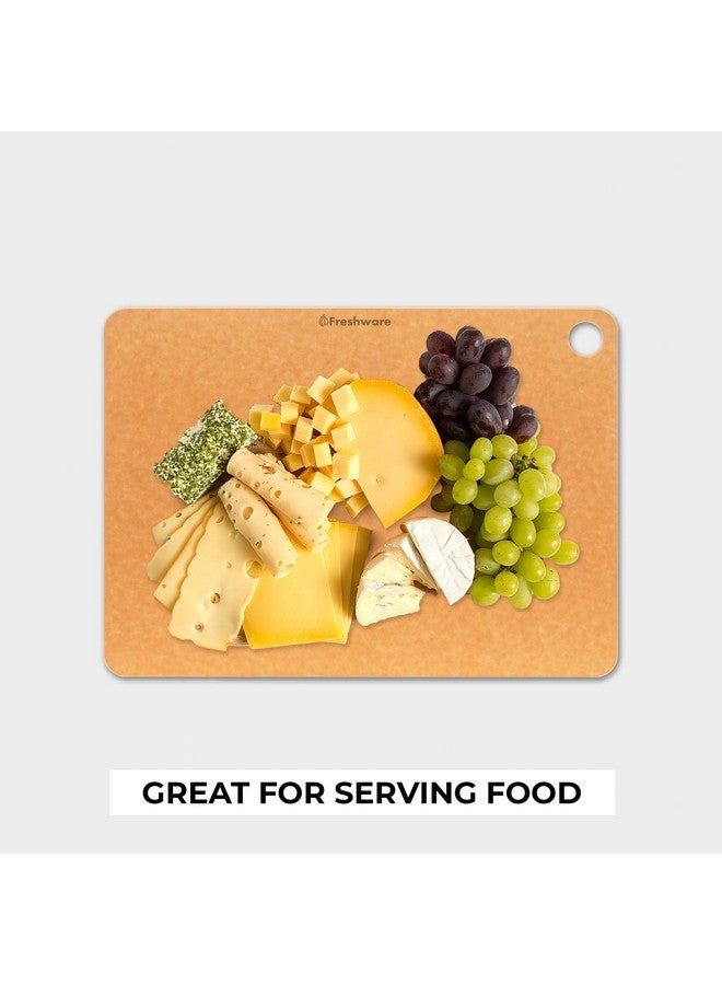 Freshware ألواح تقطيع خشبية فريش وير للمطبخ، آمنة في غسالة الصحون، متوسطة 12" × 9" وكبيرة 15" × 11.25"، مجموعة من 2، طبيعية - Image 2