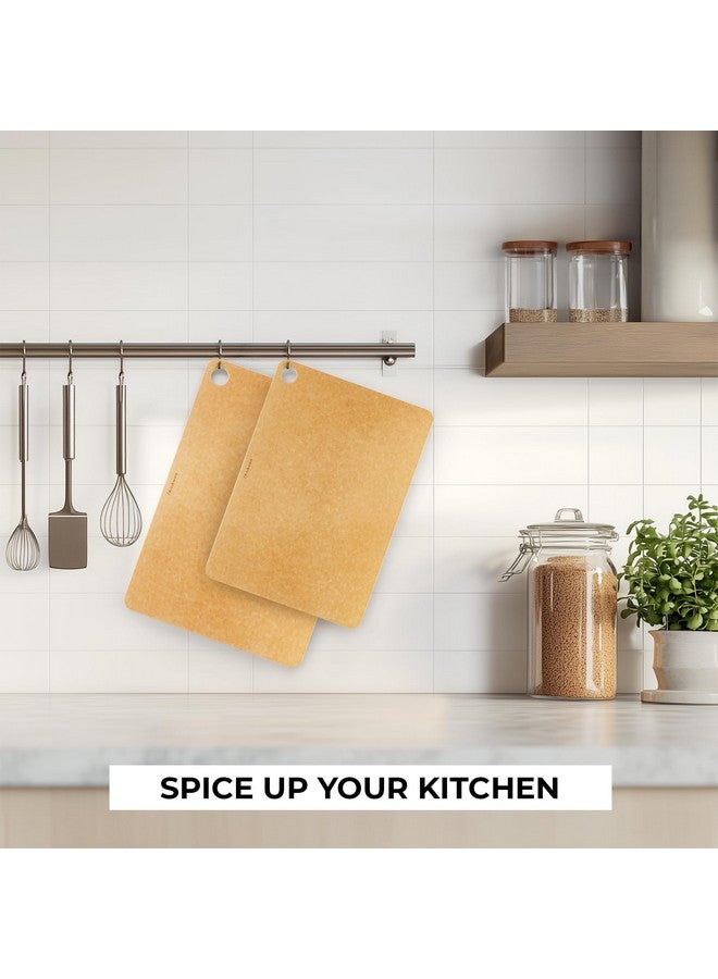 Freshware ألواح تقطيع خشبية فريش وير للمطبخ، آمنة في غسالة الصحون، متوسطة 12" × 9" وكبيرة 15" × 11.25"، مجموعة من 2، طبيعية - Image 3