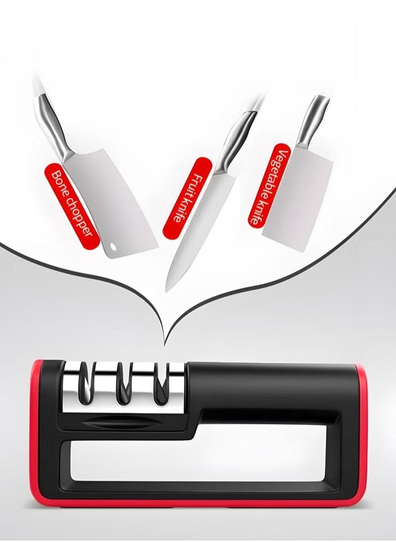 MIXDE Kitchen Knife Sharpener,Non-slip Base And Ergonomic Design,3-stage Detachable Knife Sharpener Helps Repair,Restore,Polish Blades And Cut-Resistant  - Image 4
