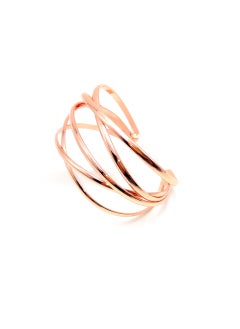 European American Hot Selling Unique Metal C- shaped Bracelet Vintage Hollow Design Hand Wrist Jewelry Rose Gold