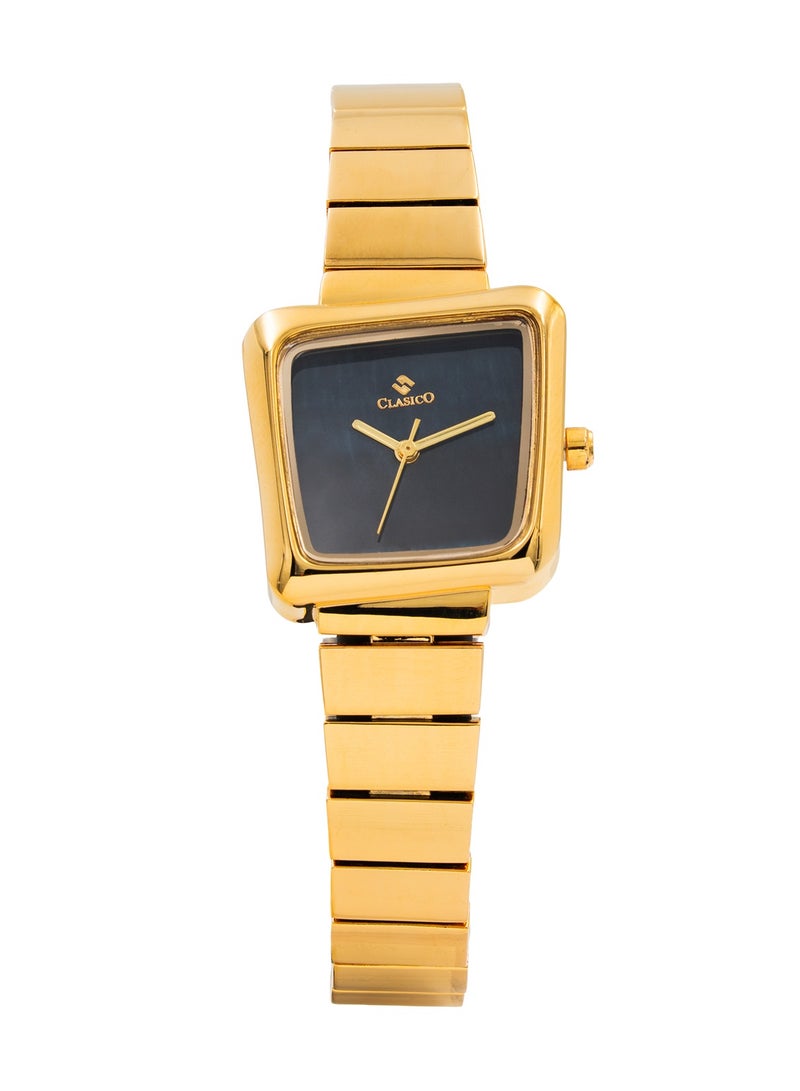 Clasico ساعة إلينور ذات القرص الذهبي - ساعة سوار أنيقة للنساء ⏱️🌿 - Image 2