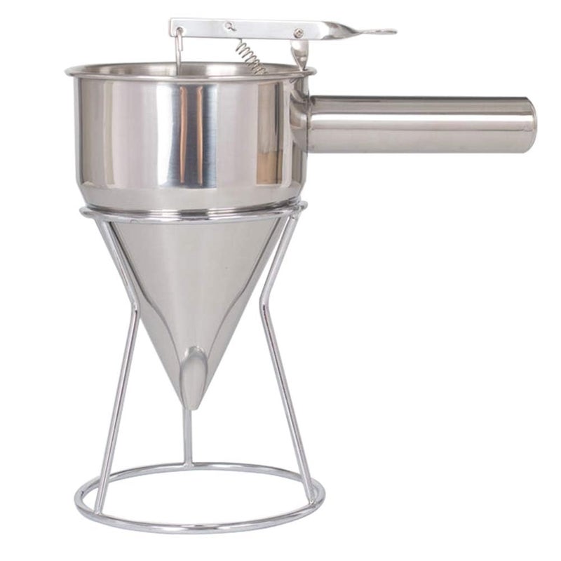DPCR DPCR Stainless Steel Pancake Dispenser With Stand Pancake Batter Dispenser With Baking Stand Funnel Cake Batter Dispenser Detachable Handle Pancake Dispenser for Takoyaki Baking Cupcakes MuffinsCooking Crepes Waffles Batter Dispenser Pancake jalebi maker Cooking Kitchen Tools Baking Tool Accessories  - Image 1