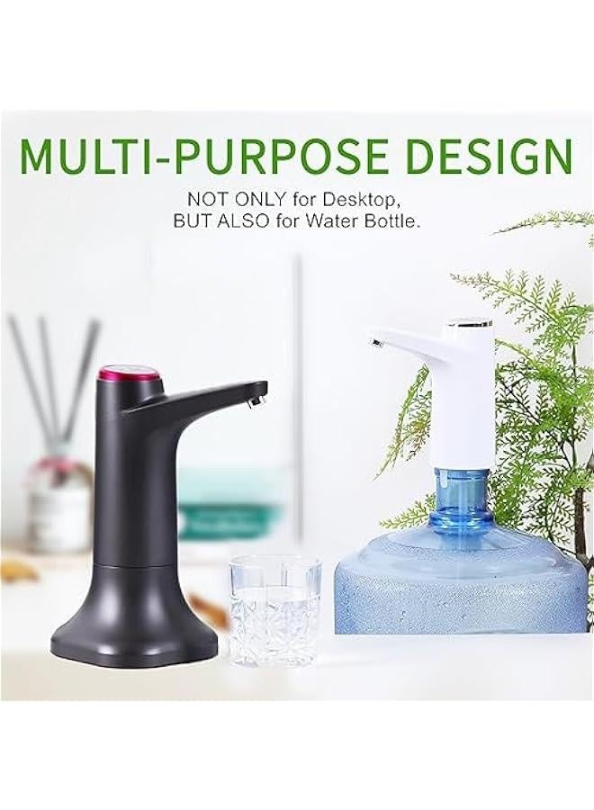 منظم مياه مكتبي لإعادة تعبئة زجاجة سعة 5 لترات، منظم مياه مصغر مع بطارية سعة 1200 مللي أمبير، منظم مياه تلقائي ذكي بكميات محددة مناسب للاستخدام في المنزل والمكتب والهواء الطلق، أسود - Image 3