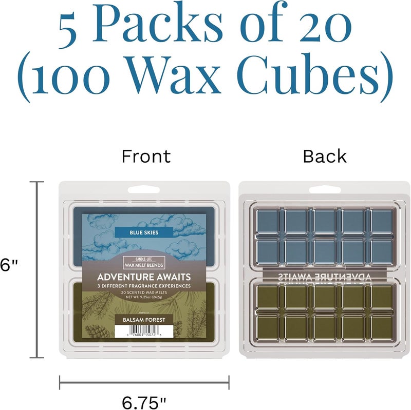 Candle-lite Adventure Awaits Wax Melt Blends - 5 Packs of 20 Scented Wax Melts (100 Total) - Image 2
