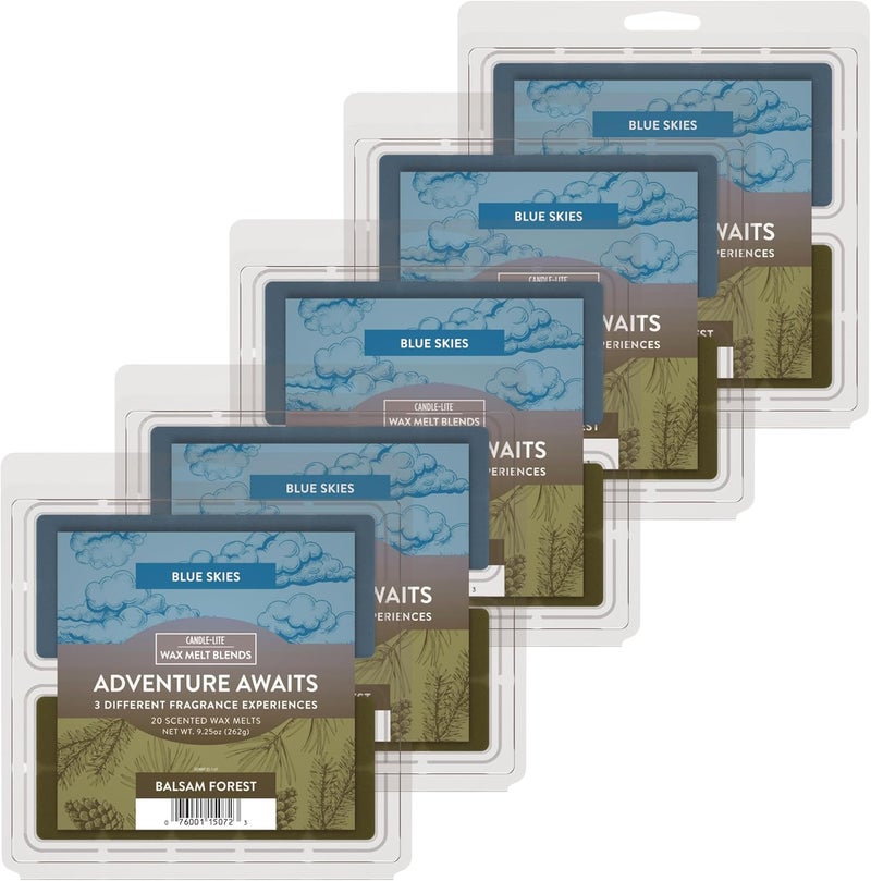 Candle-lite Adventure Awaits Wax Melt Blends - 5 Packs of 20 Scented Wax Melts (100 Total) - Image 1