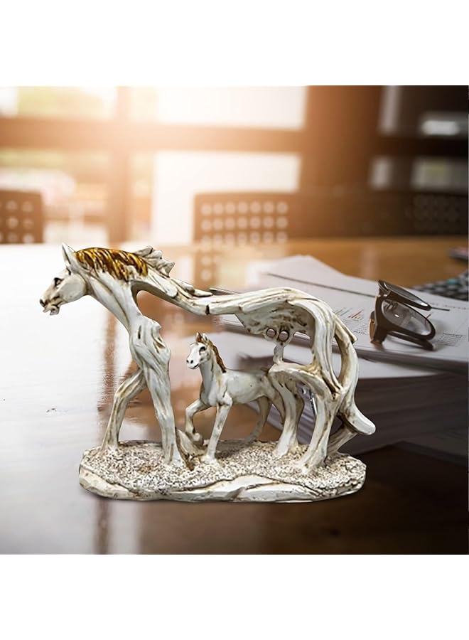 erorex Creative Resin Horse Statue Home Decoration Art Horse Sculpture Desktop Figurine Ornament Gift For Living Room Office Study Room Bedroom Coffee Shop Bar - Image 2