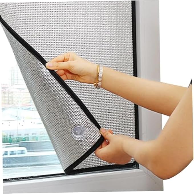 Reflective Window Insulation Film, Double-Sided Aluminum Foil Thermal Barrier, 50X100Cm Heat Blocking Sheet With Suction Cup, Uv Protection For Privacy, Energy Saving - Image 2
