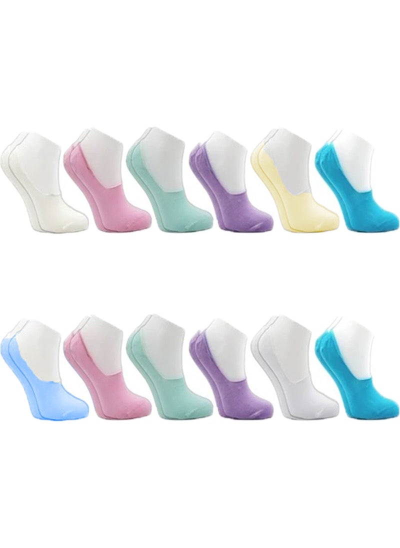Hepsine Rakip - Competing All 12 Pack Women's Economical Short Ballerina Socks Cotton Mixed Color - Image 1