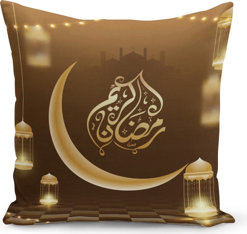 Filamente Ramadan Special Patterned Double Sided Digital Printed Cushion Cover 