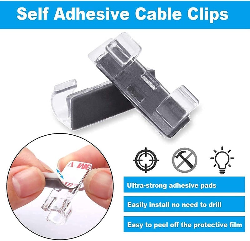 vietnam16 Pcs Desktop Cable with Improved Stronger Adhesive Tape Cable Manager Wire Manager Wire Clamp Wire Clips for Cable for Wall Wire Holder Clips Wall Pack of 2  - Image 5
