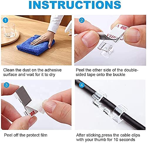 vietnam16 Pcs Desktop Cable with Improved Stronger Adhesive Tape Cable Manager Wire Manager Wire Clamp Wire Clips for Cable for Wall Wire Holder Clips Wall Pack of 2  - Image 2