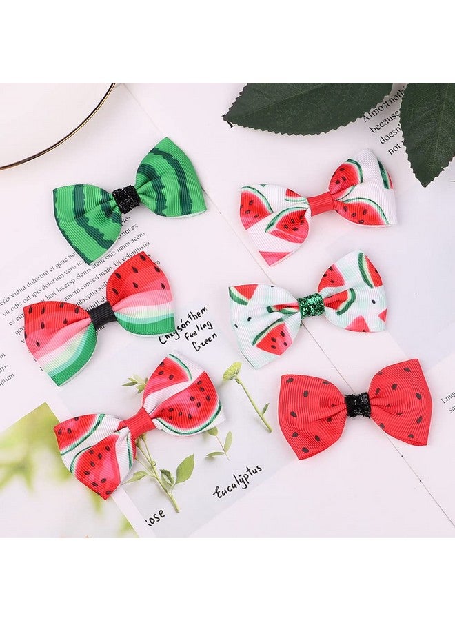 BBTDIN Watermelon Turban Headband Baby Girls Fruit Headwrap Watermelon Hair Hand Bow Bbg20 (Hair Clips6G) - Image 2