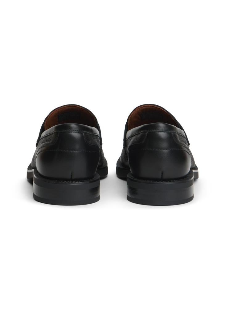 TOMMY HILFIGER Pebble Grain Leather Penny Loafers - Image 3