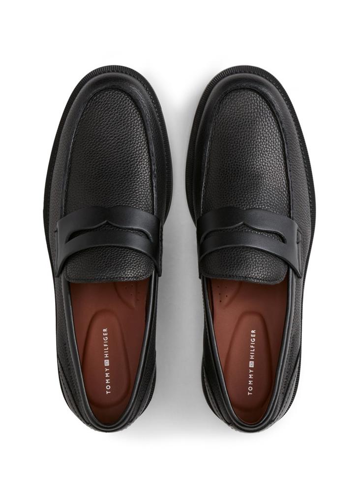 TOMMY HILFIGER Pebble Grain Leather Penny Loafers - Image 4