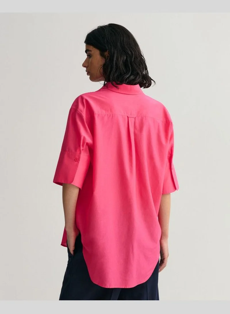 GANT Gant Relaxed Fit Cotton Silk Short Sleeve Shirt