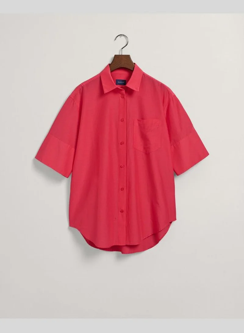 GANT Gant Relaxed Fit Cotton Silk Short Sleeve Shirt