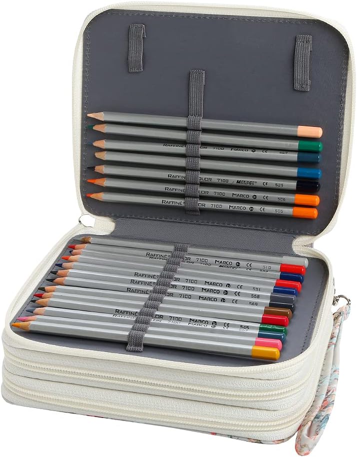 Lbxgap Rose Pencil Organizer - 72 Slot Colored Pencil Case with Zipper for Watercolor Pens, Markers and More - Image 3