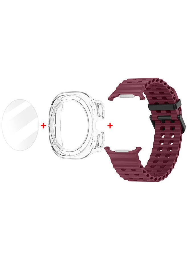 CATANES (for Samsung Galaxy Watch 7 Ultra) 3 Packs Silicone Band, Case and Screen Protector, Soft Ocean Silicone Sport Strap Replacement Accessory  - Image 3