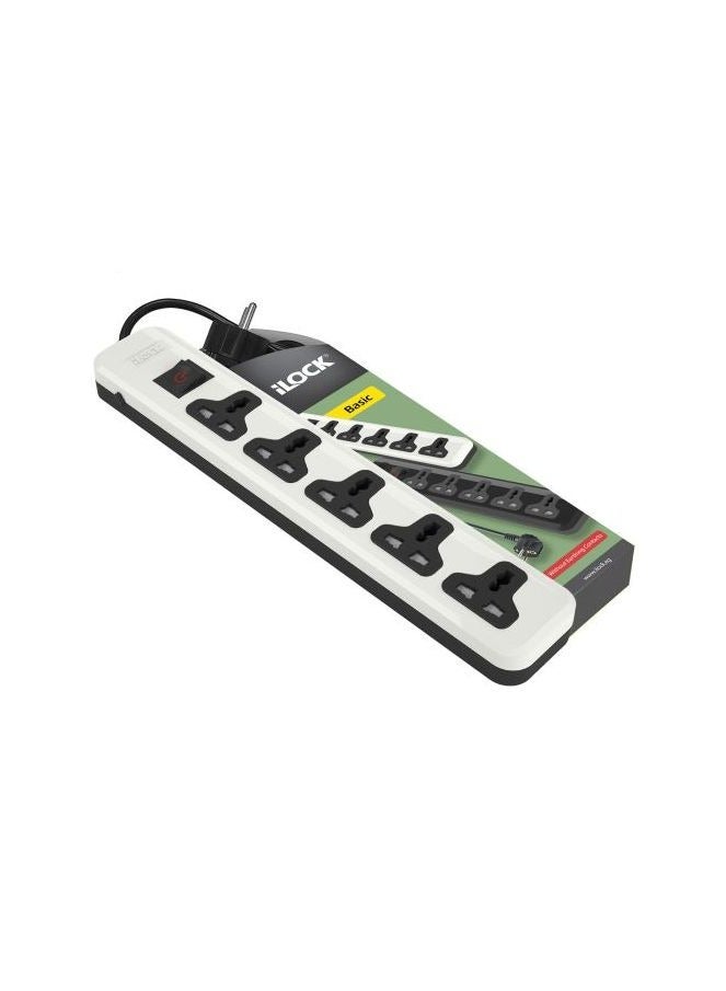 Electrical strip equipped with 5 eyes for use with triple and double plugs - 2 pieces