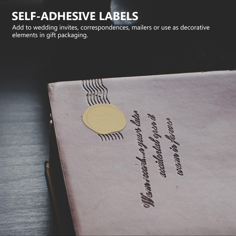 Gold Wax Seal Stickers 30 Sheets 2x2cm Adhesive PVC for Boxes Scrapbooking Envelopes - Image 5