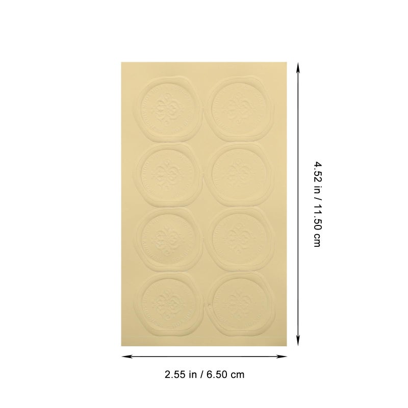 Gold Wax Seal Stickers 30 Sheets 2x2cm Adhesive PVC for Boxes Scrapbooking Envelopes - Image 3
