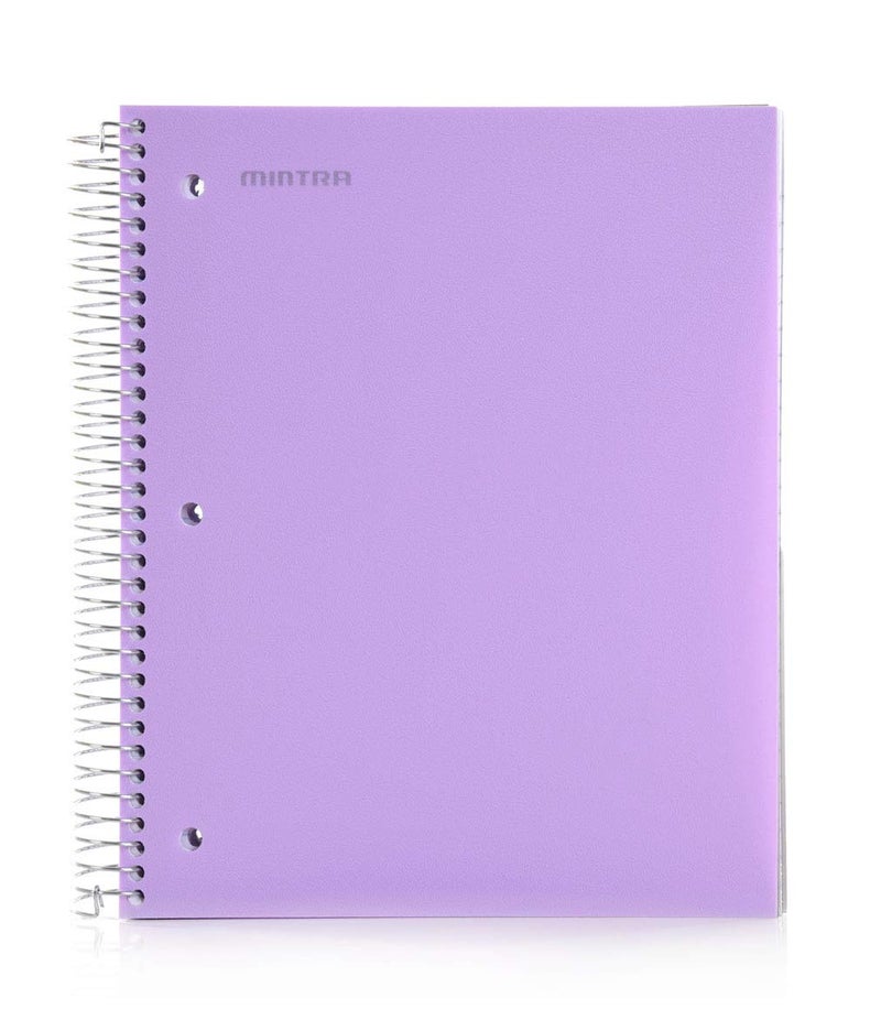 Mintra Office Durable Spiral Notebooks, 5 Subject (Lavender, College Ruled 1pk) - Image 1