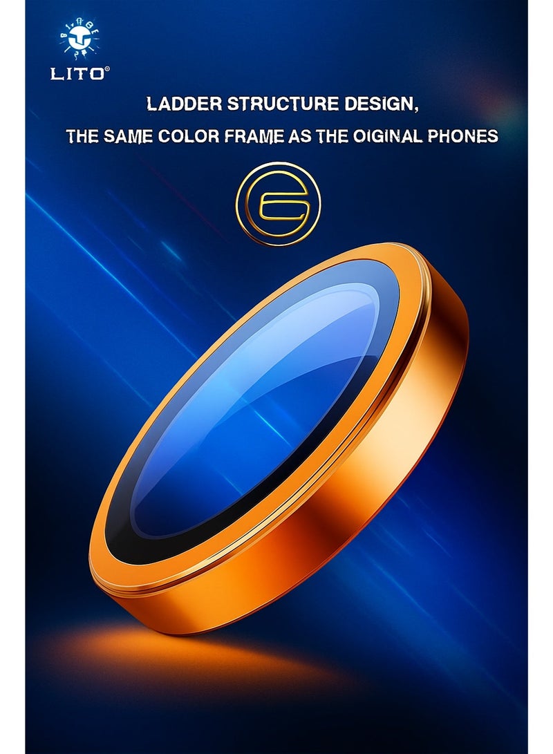 ليتو إسكرينة حماية عدسات كاميرا IPhone 17 Pro Max – عدسات برتقالية فاخرة وأنيقة تكمل جاذبية هاتفك، بوضوح فائق الجودة HD وحماية قوية تمنحك الأمان الكامل لعدسات كاميرتك! - Image 4