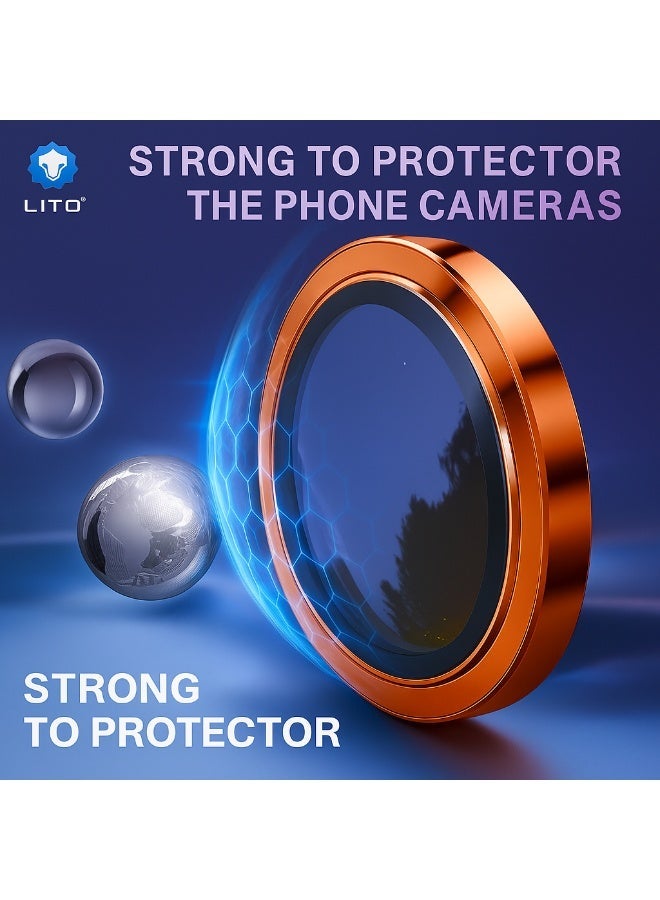 ليتو إسكرينة حماية عدسات كاميرا IPhone 17 Pro Max – عدسات برتقالية فاخرة وأنيقة تكمل جاذبية هاتفك، بوضوح فائق الجودة HD وحماية قوية تمنحك الأمان الكامل لعدسات كاميرتك! - Image 2