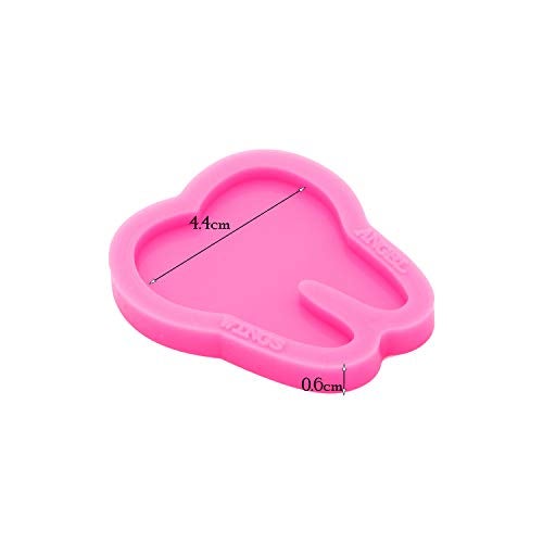 Angel Wings Shiny Glossy Tooth Shape Silicone Mold for 1.5 Inch Badge Reel Epoxy Craft Resin Mold Keychain Silicone Moulds DIY Jewelry Making Silicone Mold - Image 2