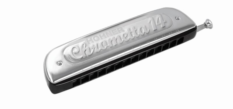 Hohner 257-C Chrometta 14 Harmonica, Chromatic, Key of C, Silver - Image 1