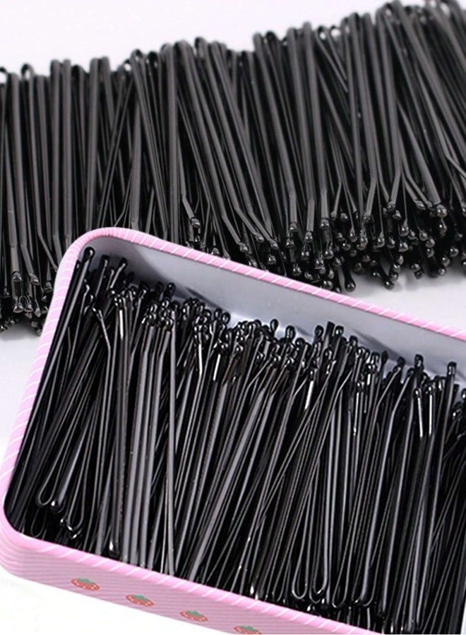 Generic 100PC black hair pins (with storage box), wavy hair pins, U-shaped hair pins,broken hair pin， suitable for all hairstyles  - Image 3