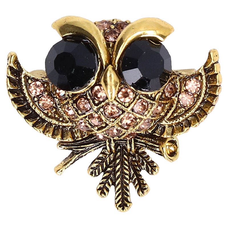 Owl Brooch: 1pc Gold Alloy Rhinestone - Handcrafted Exquisite Design Fashion Accessory for Parties, Casual Wear and Pin Collectors - Image 1